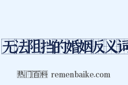 无法阻挡的婚姻反义词是什么意思的图片